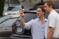 Director Henry-Alex Rubin and Alexander Skarsgard on the set of "Disconnect."