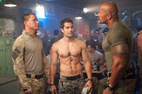 Channing Tatum as Duke, D.J. Cotrona as Flint and Dwayne Johnson as Roadblock in "G.I. Joe: Retaliation."