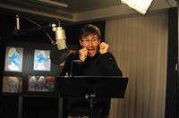 John Oliver on the set of "The Smurfs 2."