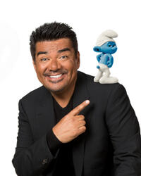 George Lopez on the set of "The Smurfs 2."