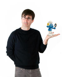 John Oliver on the set of "The Smurfs 2."
