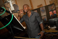 Terry Crews on the set of "Cloudy with a Chance of Meatballs 2."