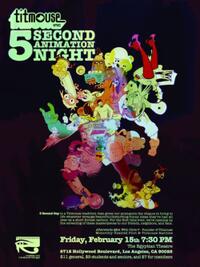 Poster art for "Titmouse 5 Second Animation Night."