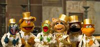 Gonzo, Fozzie Bear, Kermit The Frog, Miss Piggy, Rowlf and Scooter in "Muppets Most Wanted."