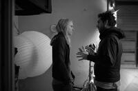 Brit Marling and director Zal Batmanglij on the set of "The East."