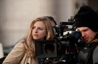 Brit Marling on the set of "The East."