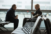 Director Bill Condon and Benedict Cumberbatch on the set of "The Fifth Estate."