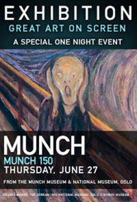 Poster art for "Exhibition: Munch 150."