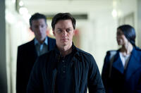 Vincent Cassel as Franck, James McAvoy as Simon and Rosario Dawson as Elizabeth in "Trance."