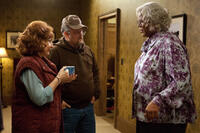 Kathy Najimy as Kim, Larry the Cable Guy as Buddy and Tyler Perry as Madea in "Tyler Perry's A Madea Christmas."