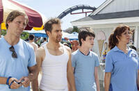 Nat Faxon as Roddy, Sam Rockwell as Owen, Liam James as Duncan and Maya Rudolph as Caitlyn in "The Way, Way Back."