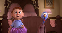 The Presidentos Daughter voiced by Kaitlyn Maher and Reggie voiced by Owen Wilson in "Free Birds."