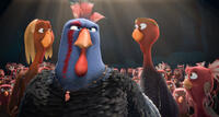 Danny voiced by Danny Carey, Ranger voiced by Jimmy Hayward and Cold Turkey voiced by Dwight Howard in "Free Birds."