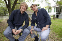 Owen Wilson and Woody Harrelson on the set of "Free Birds."