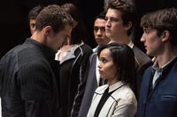 Theo James, Zoe Kravitz, Miles Teller and Ben Lloyd-Hughes in "Divergent."
