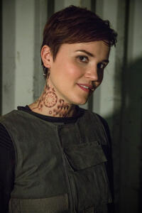 Author Veronica Roth on the set of "Divergent."