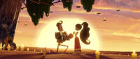 Manolo voiced by Diego Luna and Maria voiced by Zoe Saldana in "The Book of Life."