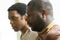 Chiwetel Ejiofor and director Steve McQueen on the set of "Twelve Years a Slave."
