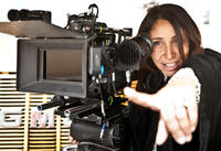 Director Haifaa Al-Mansour on the set of "Wadjda."