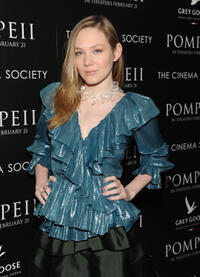 Louisa Krause at the New York premiere of "Pompeii."
