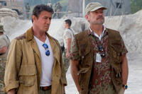Sylvester Stallone as Barney Ross and Kelsey Grammer as Bonaparte in "The Expendables 3."