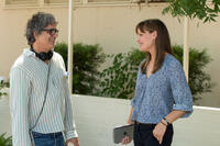 Director Miguel Arteta and Jennifer Garner on the set of "Alexander and the Terrible, Horrible, No Good, Very Bad Day."