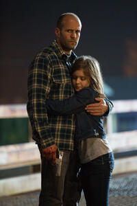 Jason Statham as Phil Broker and Izabela Vidovic as Maddy Broker in "Homefront."