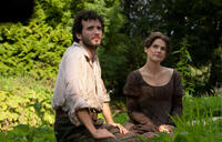 Bret McKenzie as Martin and Keri Russell as Jane Hayes in "Austenland."