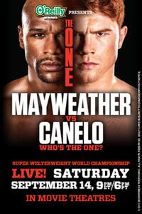 Poster art for "The One: Mayweather vs. Canelo."