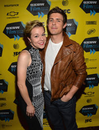 Tina Majorino and Chris Lowell at the Texas premiere of "Veronica Mars."