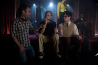 Director John Krokidas, Dane DeHaan and Daniel Radcliffe on the set of "Kill Your Darlings."