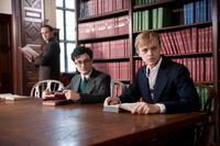 Ben Foster as Williams Burroughs, Daniel Radcliffe as Allen Ginsberg and Dane DeHaan as Lucien Carr in "Kill Your Darlings."