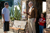 Director Jeff Tremaine, Johnny Knoxville and Jackson Nicoll on the set of "Jackass Presents: Bad Grandpa."