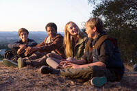 Teo Halm, Astro, Ella Linnea Wahlstedt and Reese Hartwig in "Earth to Echo."
