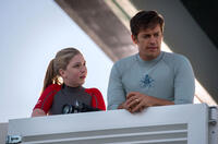 Cozi Zuehlsdorff as Hazel Haskett and Harry Connick Jr. as Dr. Clay Haskett in "Dolphin Tale 2."