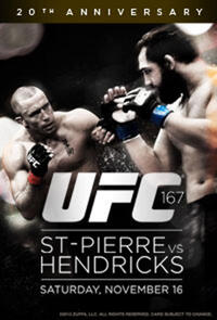 Poster art for "UFC 167: St-Pierre vs. Hendricks."