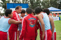 Rafael Martinez as David Diaz, Kevin Costner as Jim White, Carlos Pratts as Thomas Valles, Sergio Avelar as Victor Puentes, Ramiro Rodriguez as Danny Diaz, John Ortiz as Jose Cardenas and Hector Duran as Johnny Sameniego in "McFarland, USA."
