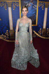 Lily James at the California premiere of "Cinderella."