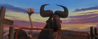 Bradley voiced by Richard E. Grant and Mama V voiced by Loretta Devine in "Khumba."