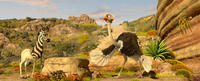 Khumba voiced by Jake T. Austin and Bradley voiced by Richard E. Grant in "Khumba."