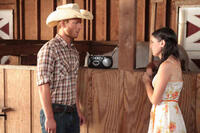 Glen Powell and Mallory O'Donoghue in "Red Wing."