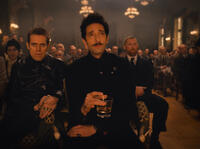 Willem Dafoe as Jopling and Adrien Brody as Dmitri in "The Grand Budapest Hotel."