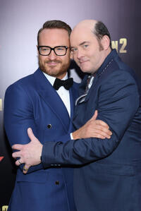 David Koechner and guest at the New York premiere of "Anchorman 2: The Legend Continues."