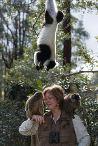 DR.Patricia C.Wright on the set of "Island of Lemurs: Madagascar."