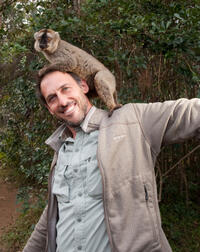 Producer Drew Fellman on the set of "Island of Lemurs: Madagascar."