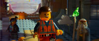 Wyldstyle voiced by Elizabeth Banks, Emmet voiced by Chris Pratt and Vitruvius voiced by Morgan Freeman in "The LEGO Movie."