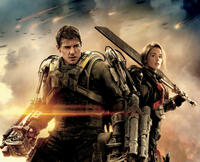 Tom Cruise as Major William Cage and Emily Blunt as Rita Vrataski in "Edge of Tomorrow."