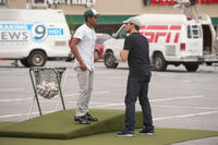 Madhur Mittal as Dinesh and Jon Hamm as JB Bernstein in "Million Dollar Arm."