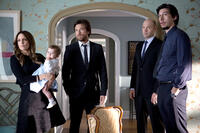 Tina Fey as Wendy Altman, Jason Bateman as Judd Altma, Corey Stoll as Paul Altman and Adam Driver as Phillip Altman in "This Is Where I Leave You."