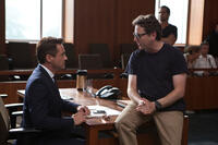 Robert Downey Jr. and director David Dobkin on the set of "The Judge."